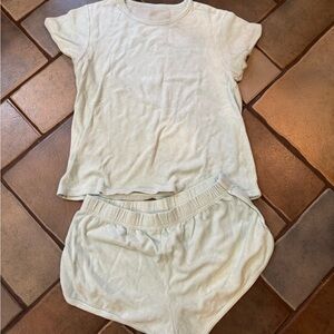 Lake pajamas Women's terry cloth Soft Lounge Set in mint